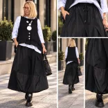 Wendy Trendy gumis derekú hagymaszoknya 791089-fekete