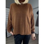 Garbónyakú viszkóz vékonykötött pulóver R026 - camel