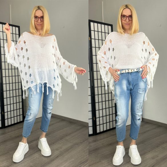Perfect rojtos kötött pulóver-fehér