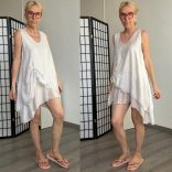 Noe lenge elől húzott ujjatlan tunika 15399 - bézs