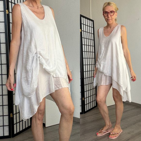 Noe lenge elől húzott ujjatlan tunika 15399 - bézs