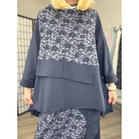 Vintage pamut tunika 3271-sötétkék