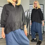 Wendy Trendy vászon ing 224397-fekete