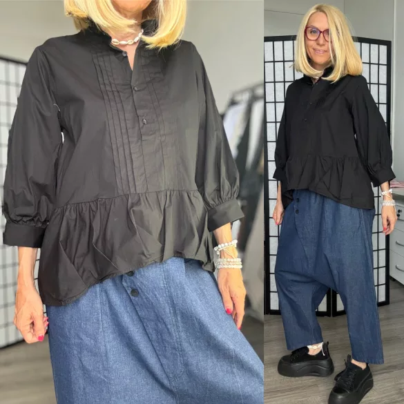 Wendy Trendy vászon ing 224397-fekete