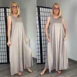 Fly Out zsebes ujjatlan maxiruha 2662 -taupe