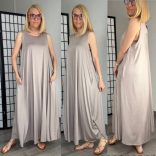 Fly Out zsebes ujjatlan maxiruha 2662 -taupe