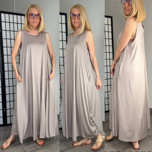 Fly Out zsebes ujjatlan maxiruha 2662 -taupe