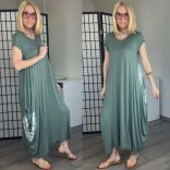 Dorothy batikolt pamut ruha 753-khaki