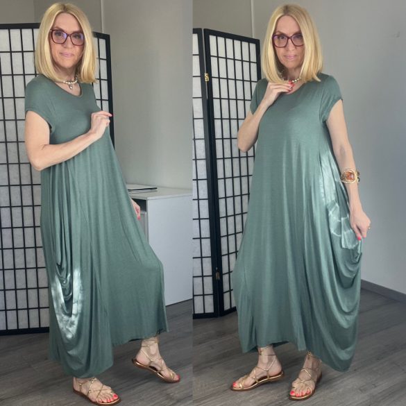 Dorothy batikolt pamut ruha 753-khaki