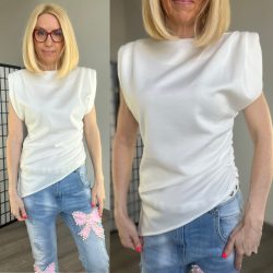 Mina válltöméses ujjatlan felső2307-fehér