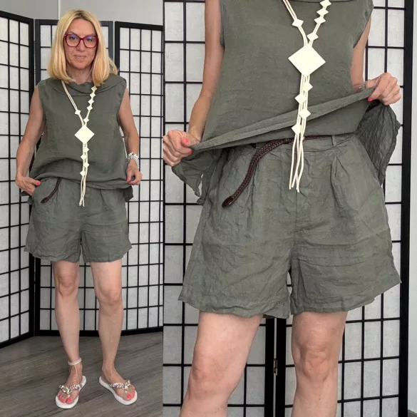 Lux Luna len bermuda 52742-khaki