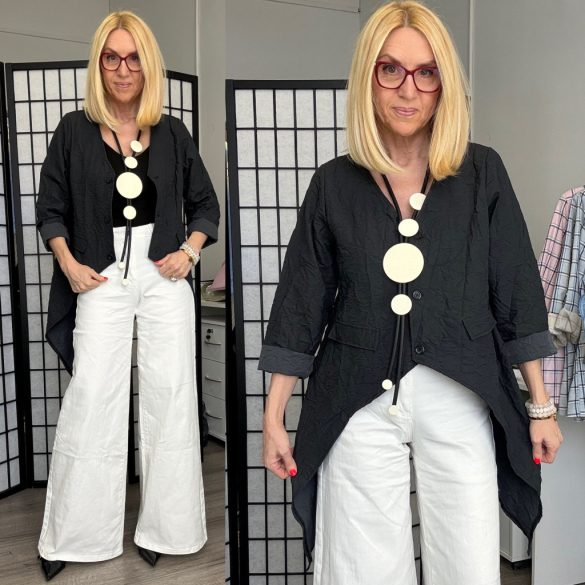 158C aszimmetrikus blézer56359-fekete