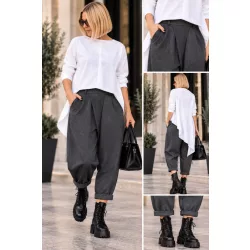 Wendy Trendy átlapolt elegáns nadrág 791436-szürke
