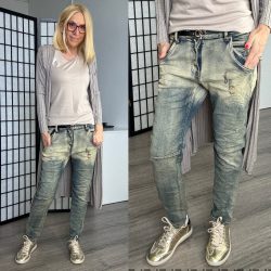 S-Woman koptatott bélelt farmer H8353 - farmerkék