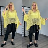 Sea horgolt felső - citromsárga