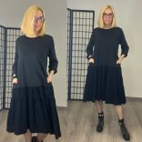 Stella Milani pamut-mikrokord fodros ruha81458-fekete