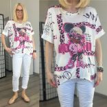 Mickey strasszos póló 251925 - pink