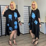 Fly Out lenge aszimmetrikus ruha A51073-fekete