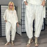 Crush gumis derekú mintás nadrág6952-bézs