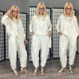 Crush gumis derekú mintás nadrág6952-bézs