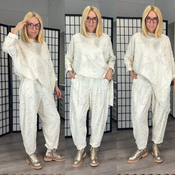 Crush gumis derekú mintás nadrág6952-bézs