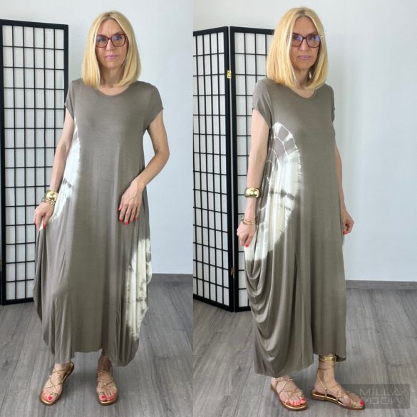 Dorothy batikolt pamut ruha 753-taupe