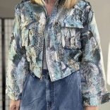 Jungle mintás crop dzseki 1991 - kék