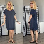 Vibe pamut viszkóz basic tunika 23118 - sötétkék