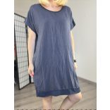 Vibe pamut viszkóz basic tunika 23118 - sötétkék