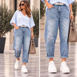 Wendy Trendy  strasszos farmer 926012- világoskék