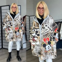 Mickey oversize átmeneti kabát 70301 - barna