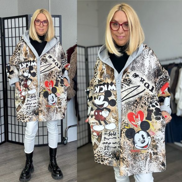 Mickey oversize átmeneti kabát 70301 - barna