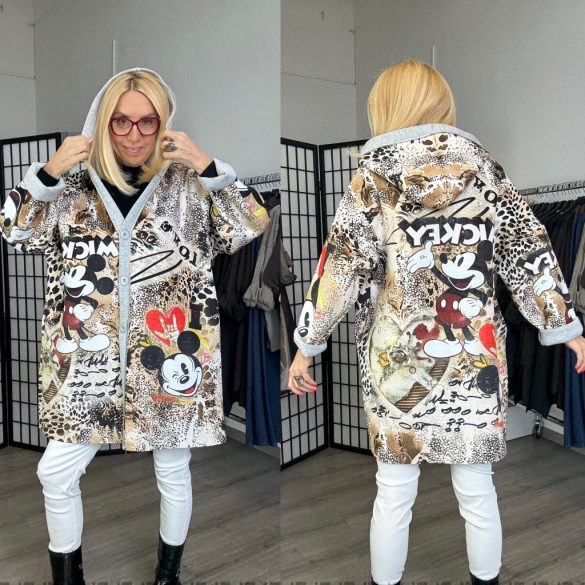 Mickey oversize átmeneti kabát 70301 - barna