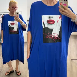 Nikole Style rövidujjú  zsebes tunika 586 - királykék