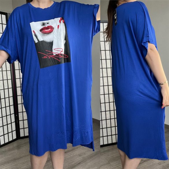 Nikole Style rövidujjú  zsebes tunika 586 - királykék