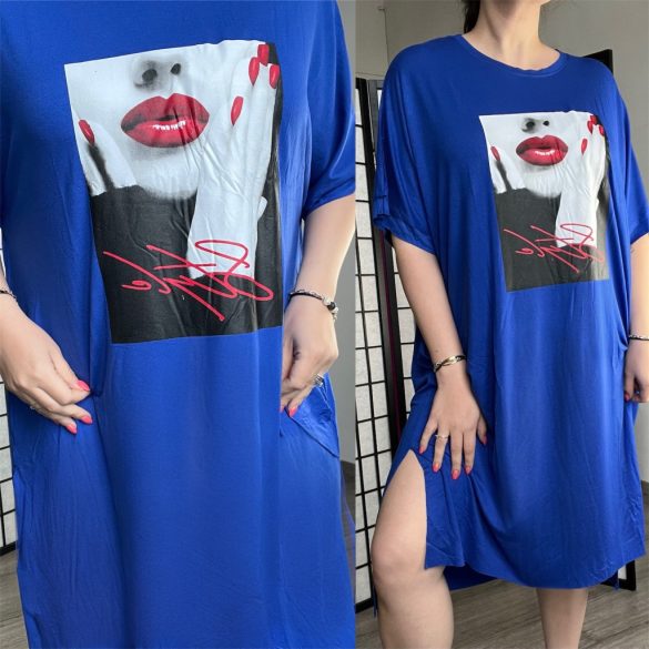 Nikole Style rövidujjú  zsebes tunika 586 - királykék