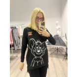 Tom&Jerry kapucnis pamut pulóver WPU-22203-fekete