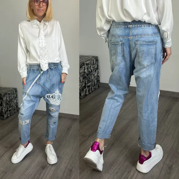 S Woman gumis derekú elasztikus ülepes farmer H8167