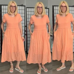 Freya környakú pamut ruha 26508 - narancssárga