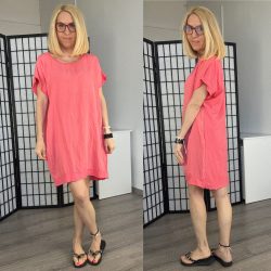 Vibe pamut viszkóz basic tunika 23118 - korall