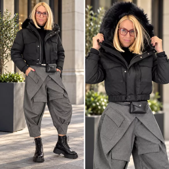 Nairobi fekete crop bomberdzseki HS16 - fekete