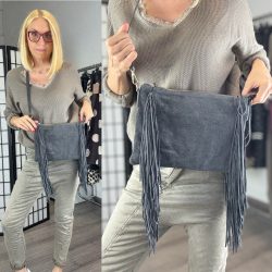 Lexi rojtos bőrtáska - szürke