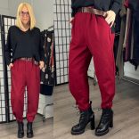 Mandy nadrág övvel 7048 -bordó