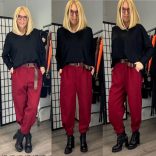 Mandy nadrág övvel 7048 -bordó