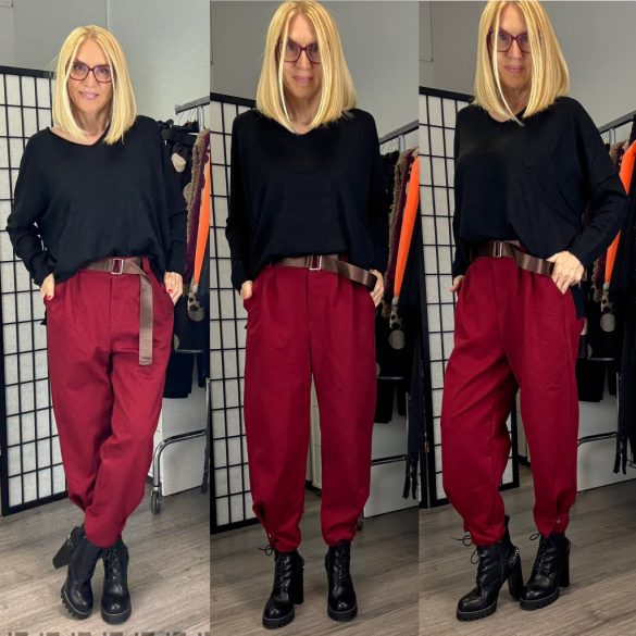 Mandy nadrág övvel 7048 -bordó