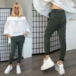 Melly ülepes elasztikus nadrág 8197A-4 - khaki