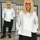 158C átlapolt pamut felső 56444-fehér