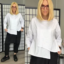 158C átlapolt pamut felső 56444-fehér