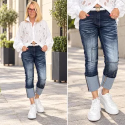 S-Woman elasztikus farmer SW1642 - sötétkék