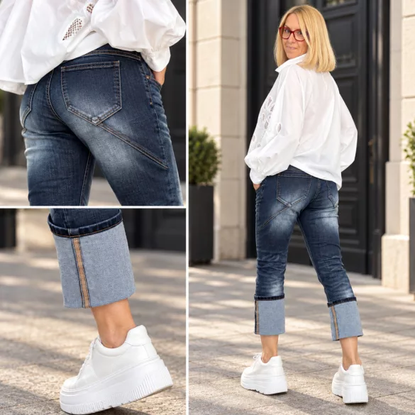 S-Woman elasztikus farmer SW1642 - sötétkék